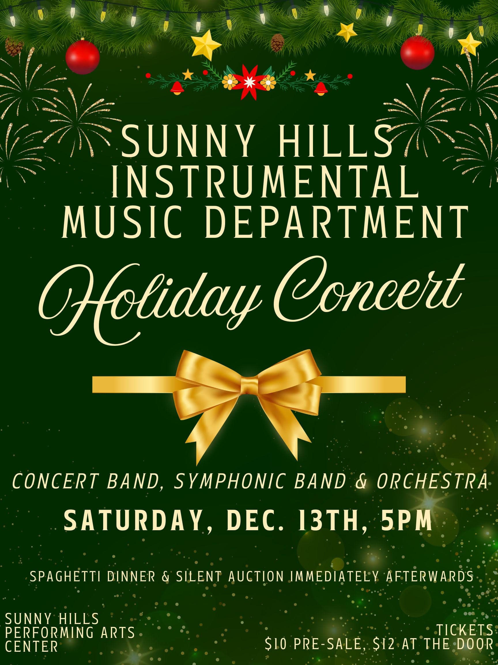 Holiday Concert - Saturday, December 13th, 5pm
